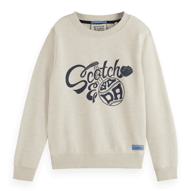  Regular-fit crewneck with chest artwork - Scotch & Soda Kids