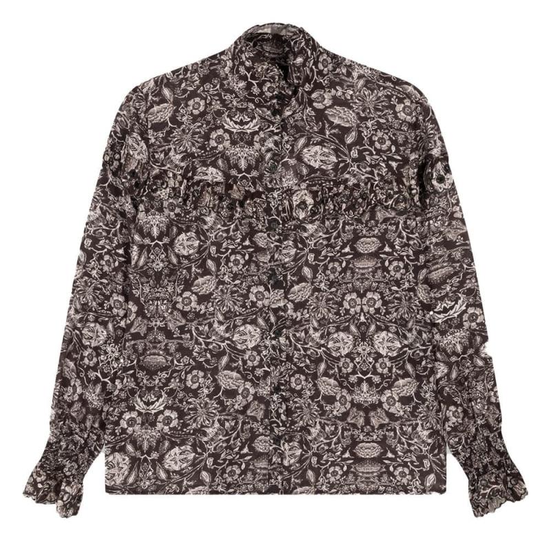 Woven Flower Linen Blouse - Alix The Label