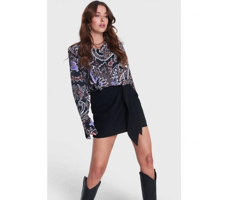 Woven Fake Wrap Skirt - Alix The Label