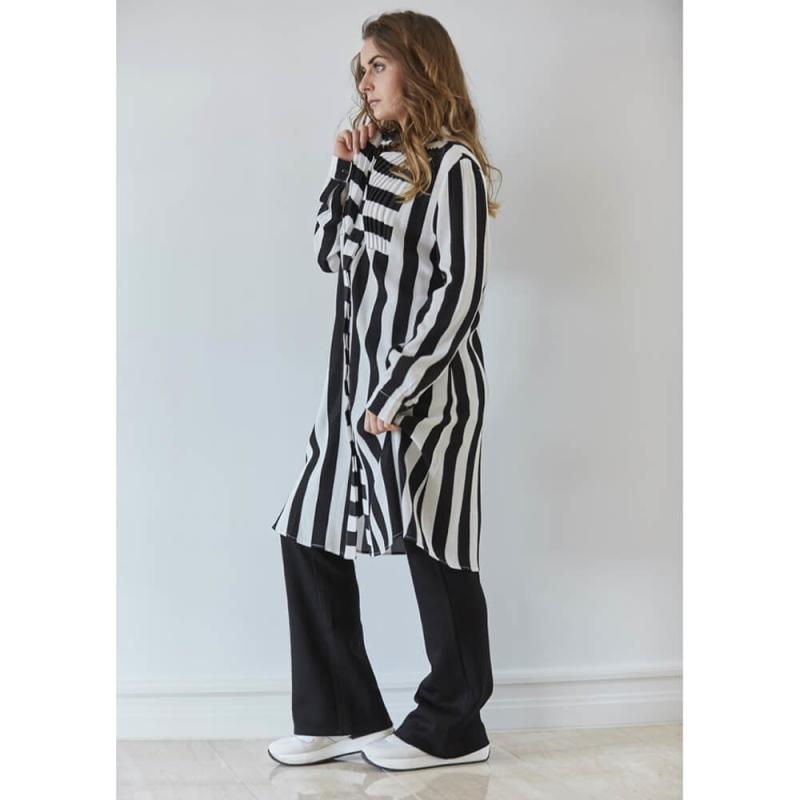 Stripe Pleat Dress - Costa Mani