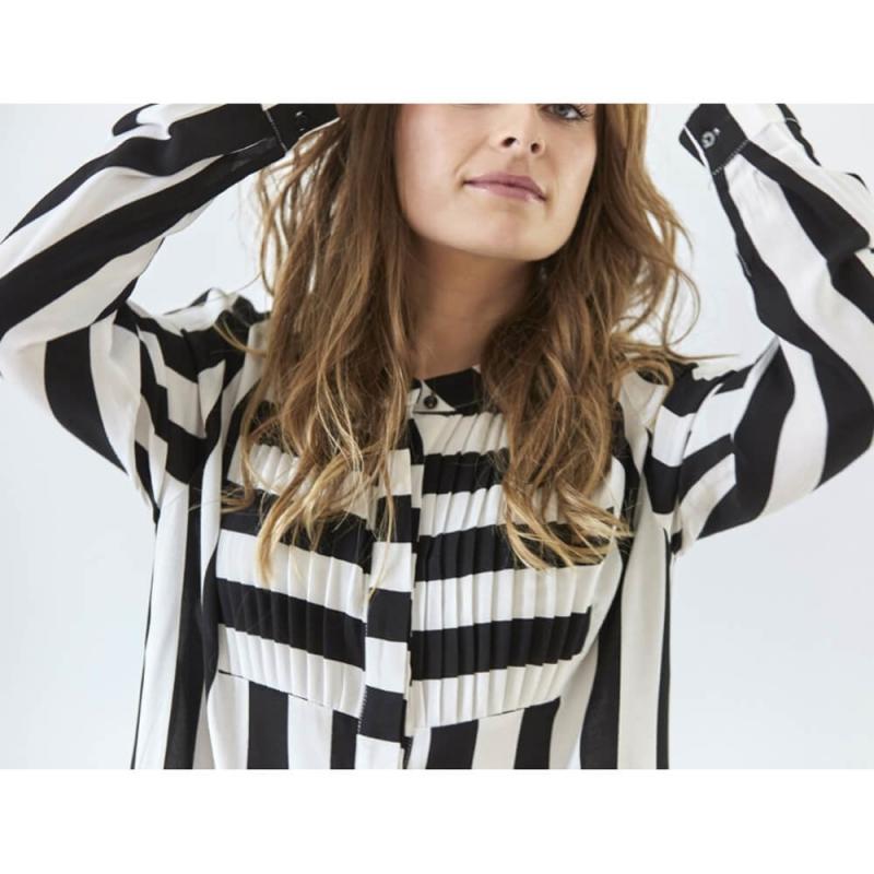 Stripe Pleat Dress - Costa Mani