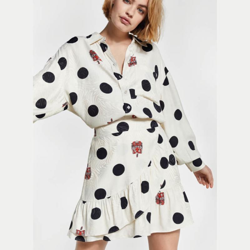 Ladies Woven Dot Tiger Jacquard Skirt - Alix The Label