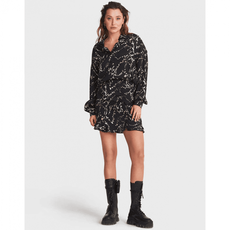 Ladies Woven Animal Lines Mini Skirt - Alix The Label