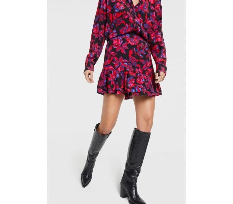 Ladies Woven Floral Ruffle Skirt - Alix The Label