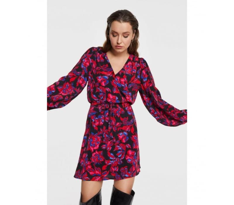 Ladies Woven Floral Dress With Smocked Waist - Alix The Label