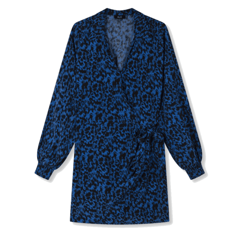 Ladies Woven Sketchy Animal Dress With Knot - Alix The Label