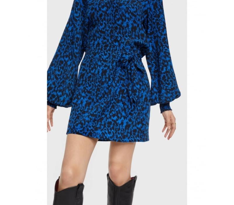 Ladies Woven Sketchy Animal Dress With Knot - Alix The Label