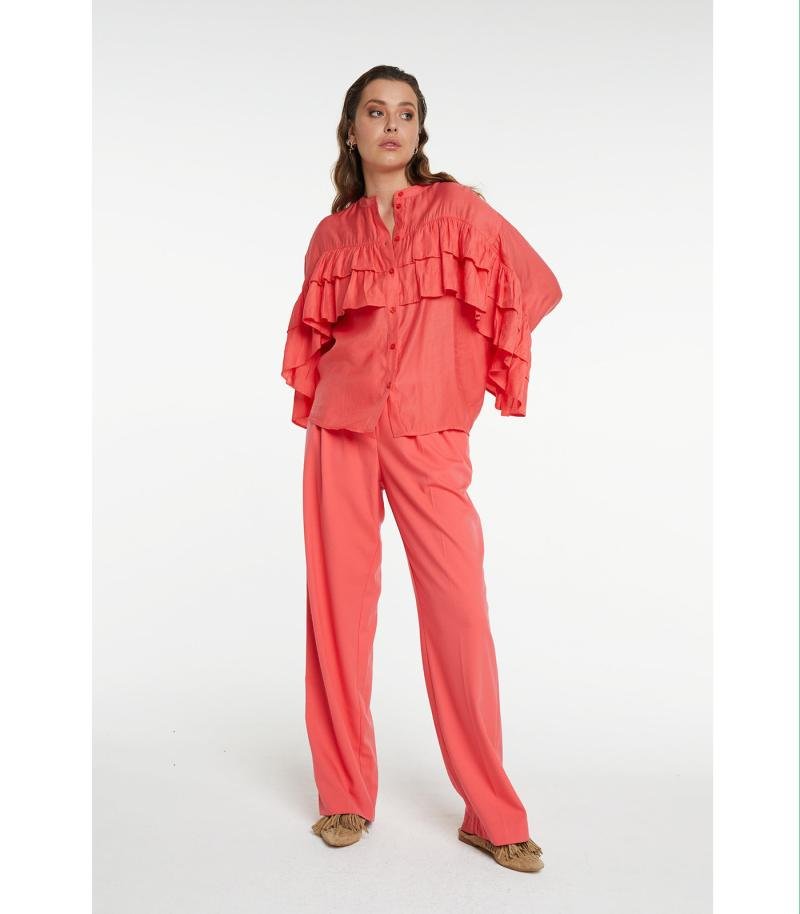 Ladies Woven Straight Leg Stretch Pants - Alix The Label