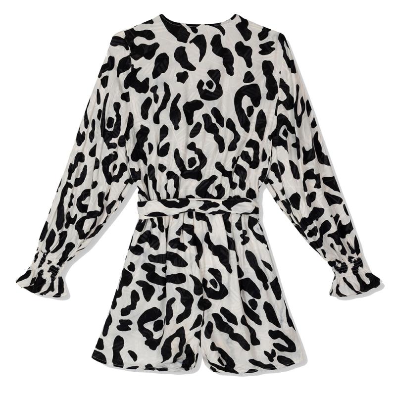 Ladies Woven Big Animal Jacquard Playsuit - Alix The Label