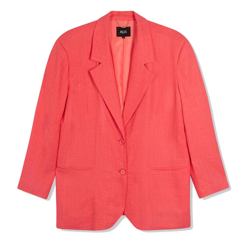 Ladies Woven Oversized Boucle Blazer - Alix The Label