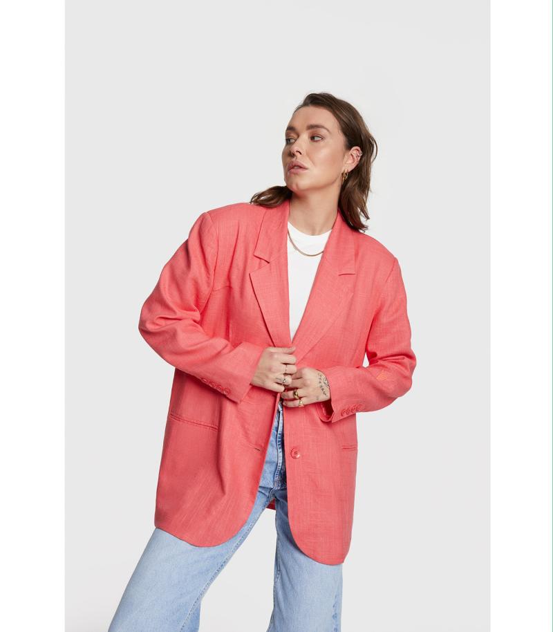 Ladies Woven Oversized Boucle Blazer - Alix The Label