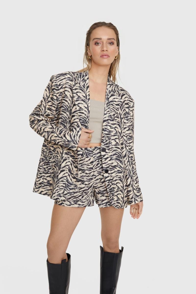 Ladies Woven Tiger Shorts - Alix The Label