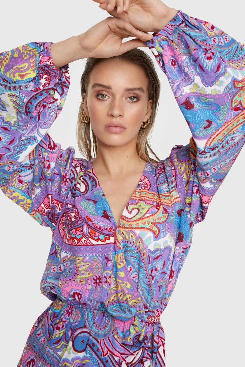 Ladies Woven Paisley Wrap Dress - Alix The Label