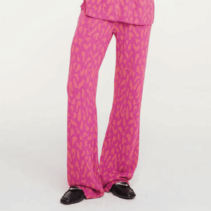 Ladies Knitted Wide Leg Jacquard Pants - Alix The Label