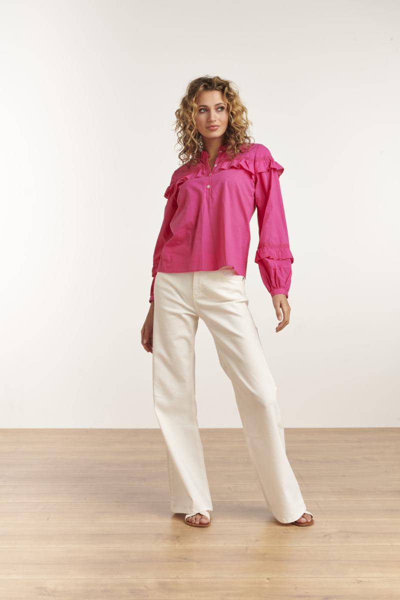 Blouse Met Ruffles 23058 - Smashed Lemon