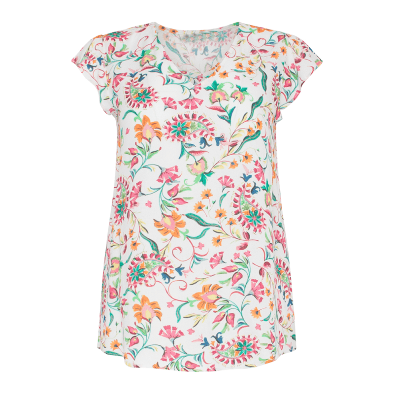 Top V-Hals Paisley Print 23199 - Smashed Lemon