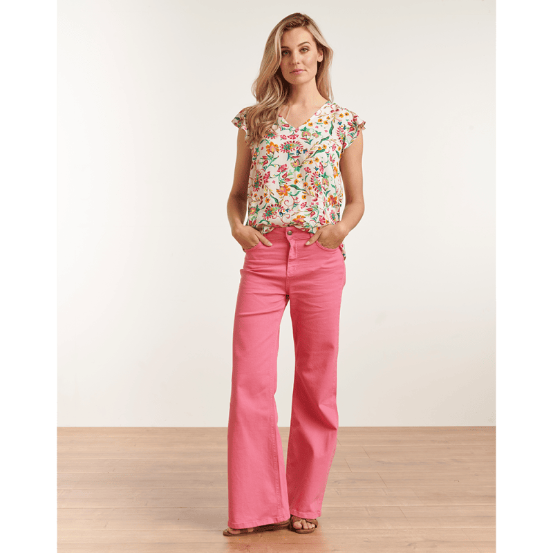 Top V-Hals Paisley Print 23199 - Smashed Lemon