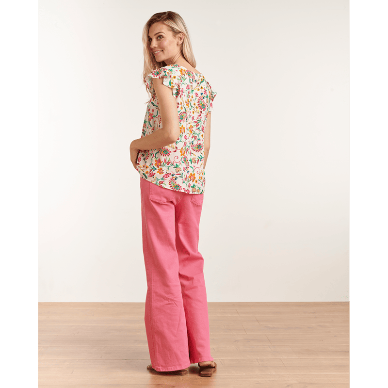 Top V-Hals Paisley Print 23199 - Smashed Lemon