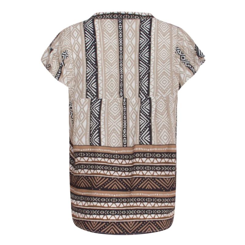 Top V-Hals Aztec Print 23341 - Smashed Lemon