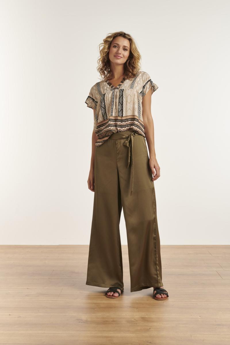 Top V-Hals Aztec Print 23341 - Smashed Lemon