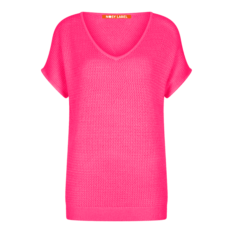 Trish Lurex Ajour V-Neck Shortsleeve - Nosy Label