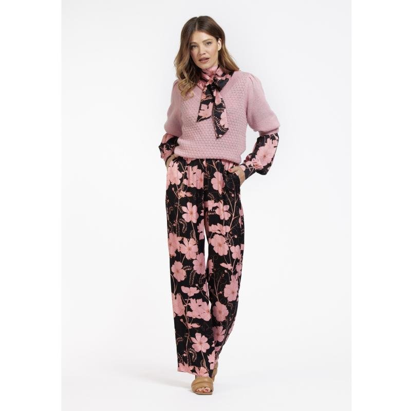Mila Satin Flower Trousers - Studio Anneloes