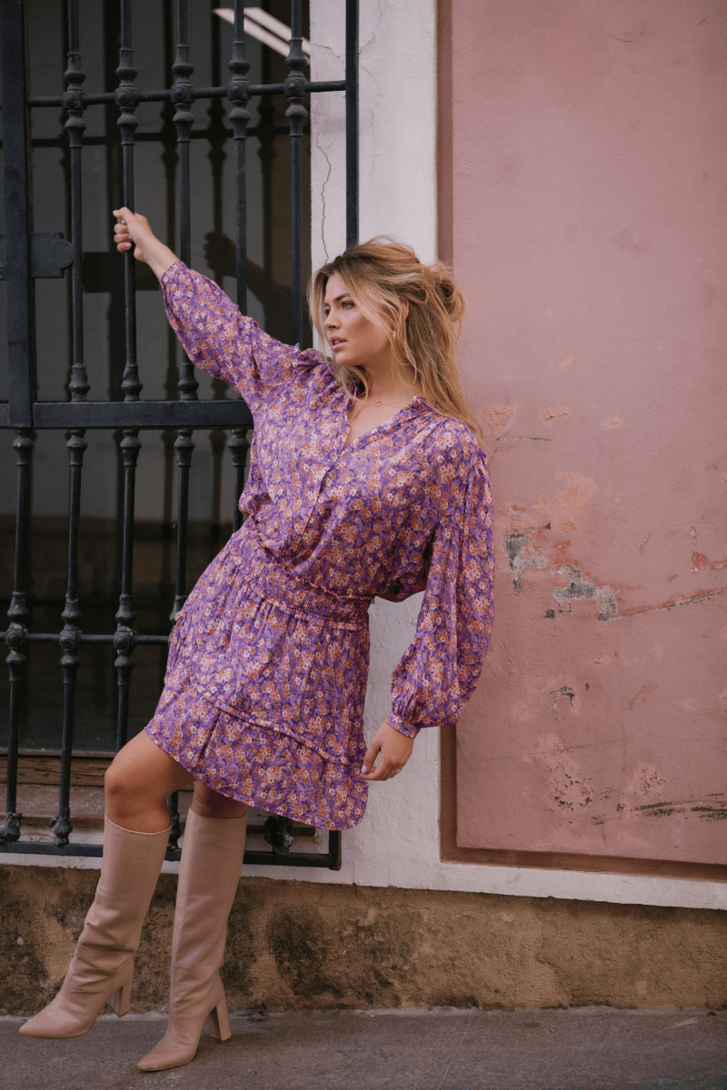 Canya Mauve Flower Ten Skirt - Aaiko