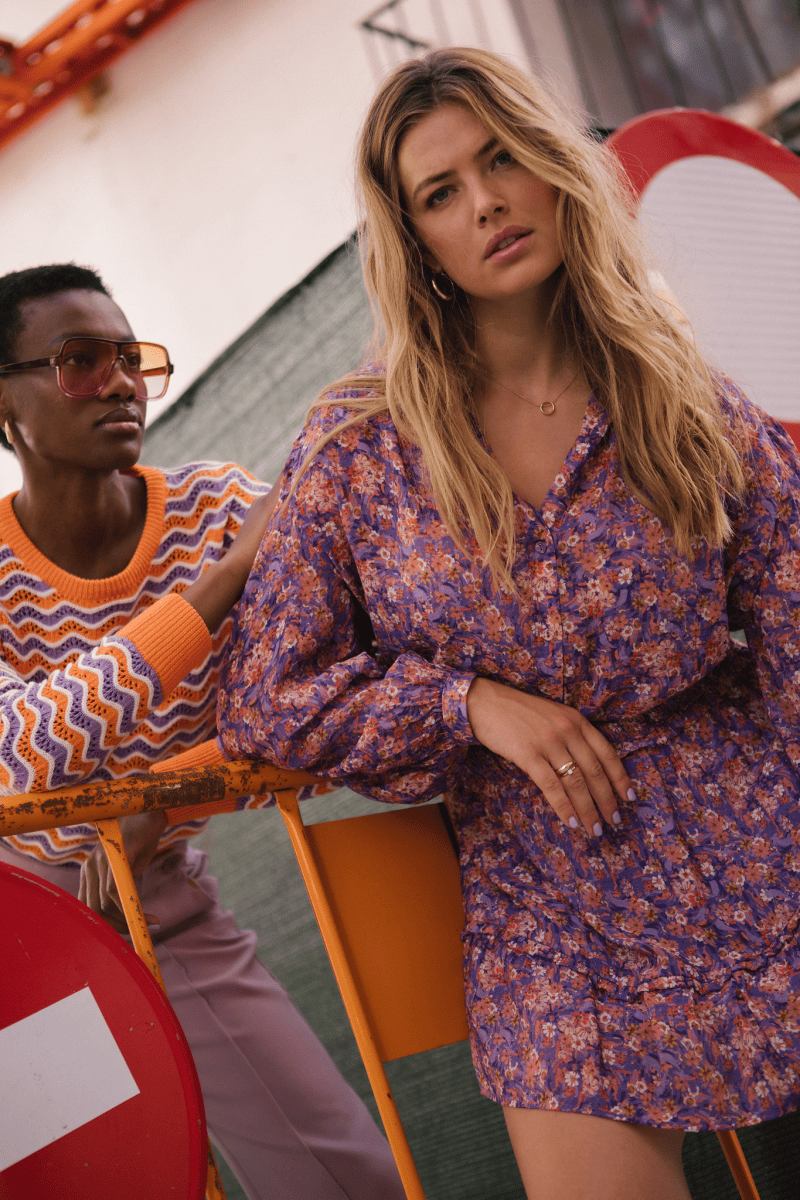 Canya Mauve Flower Ten Skirt - Aaiko