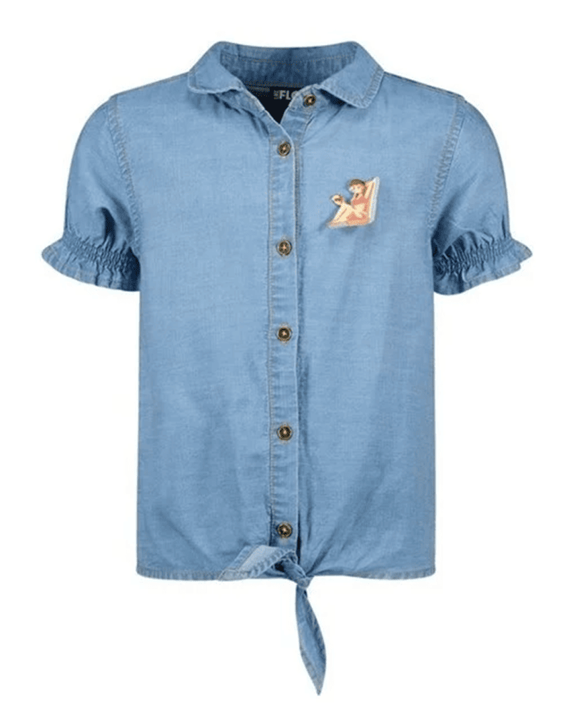 Flo girls tencell denim knotted blouse - Like Flo