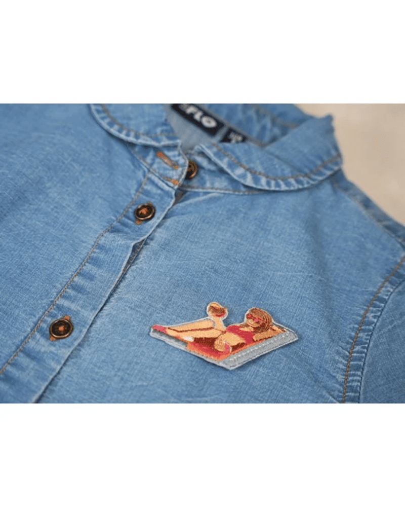 Flo girls tencell denim knotted blouse - Like Flo