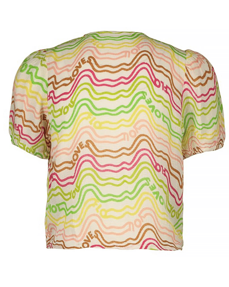 Flo girls fancy woven rainbow knotted blouse - Like Flo