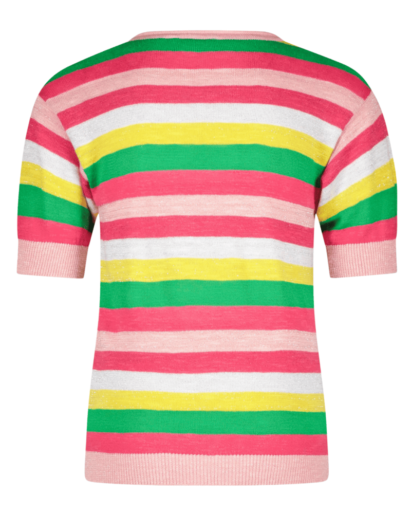 Flo girls knitted multi stripe ss top - Like Flo