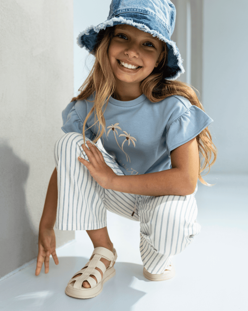 Flo girls ss sweater crochet flower - Like Flo