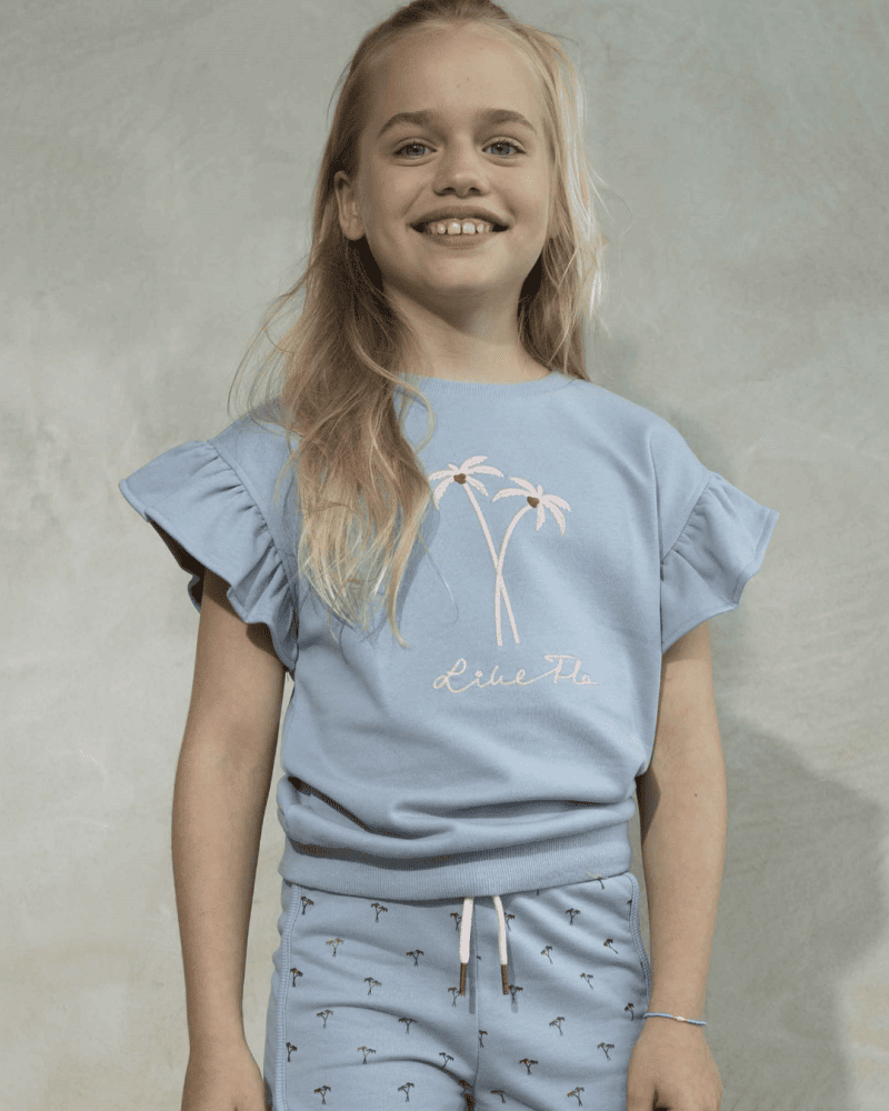 Flo girls ss sweater crochet flower - Like Flo