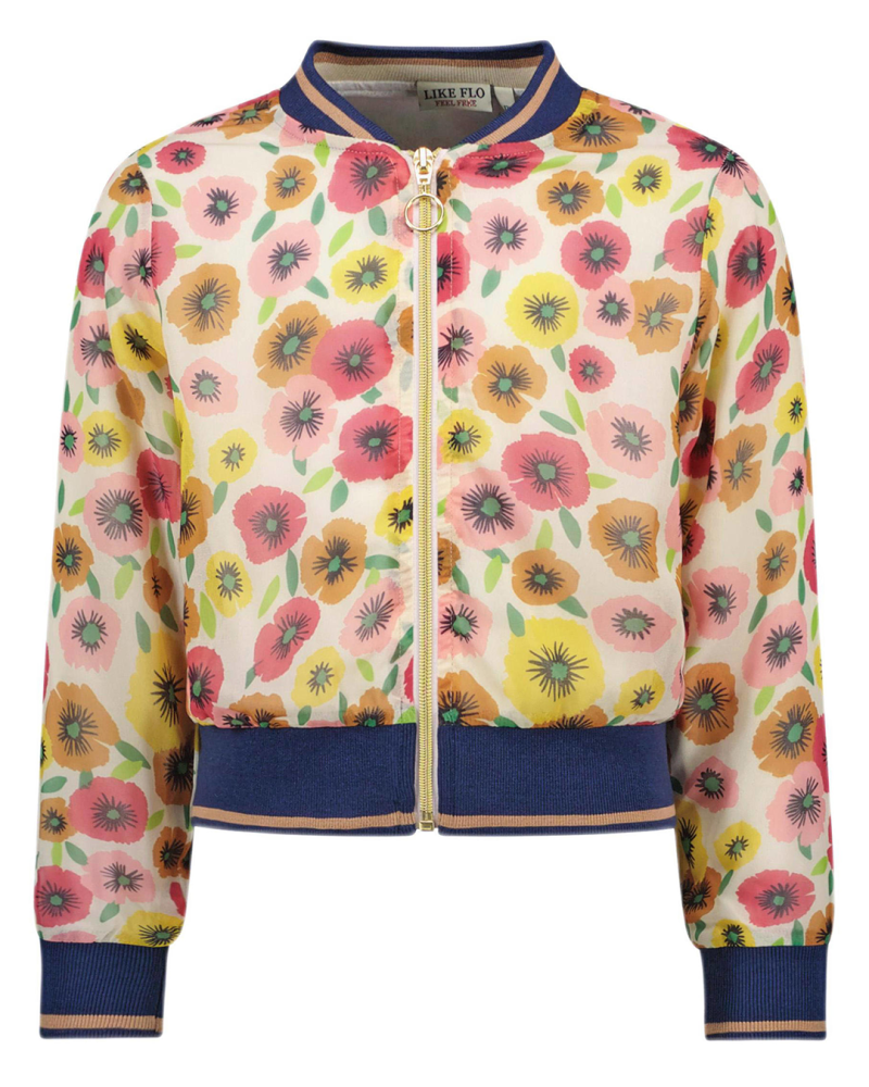 Flo girls chiffon flower baseball jacket - Like Flo