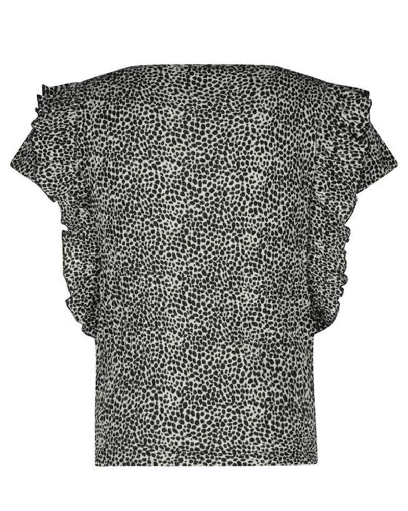 Flo girls fancy rib AOP ruffle top - Like Flo