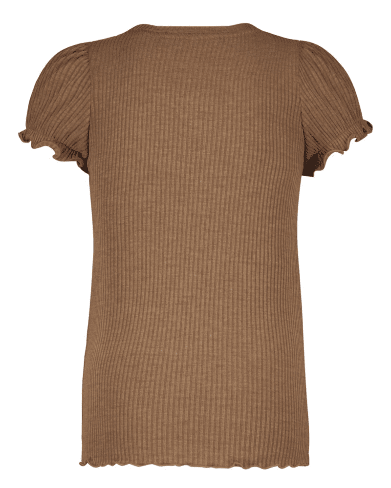 Flo girls solid rib ss tee with button closure - Like Flo