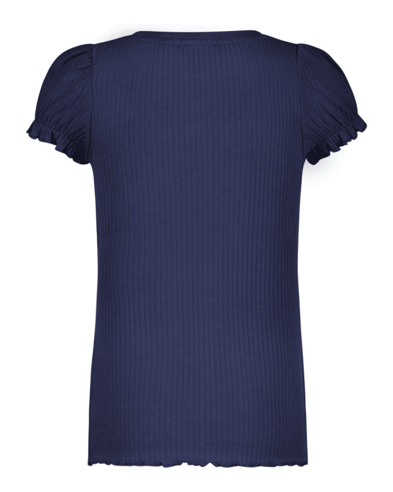 Flo girls solid rib ss tee with button closure - Like Flo