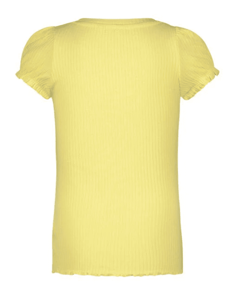 Flo girls solid rib ss tee with button closure - Like Flo