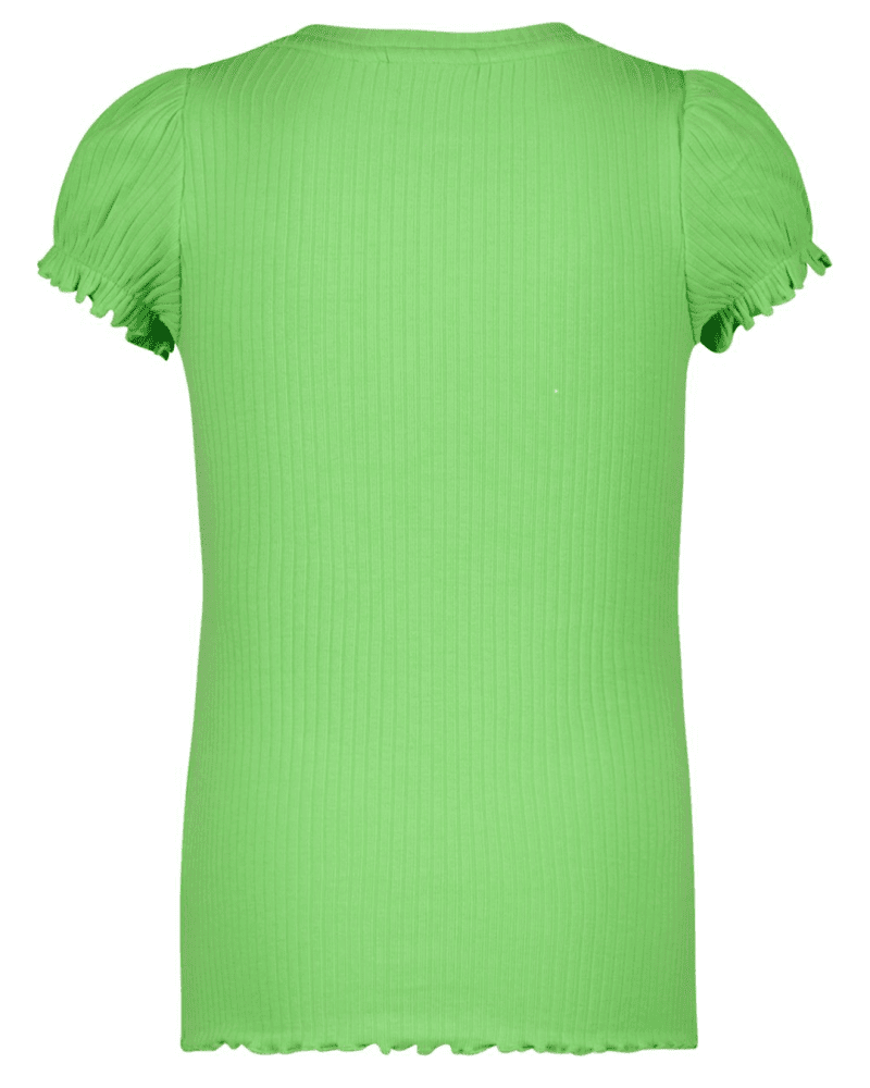 Flo girls solid rib ss tee with button closure - Like Flo