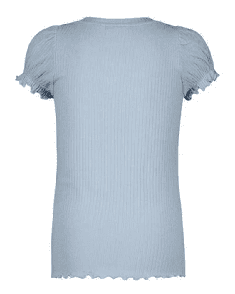 Flo girls solid rib ss tee with button closure - Like Flo