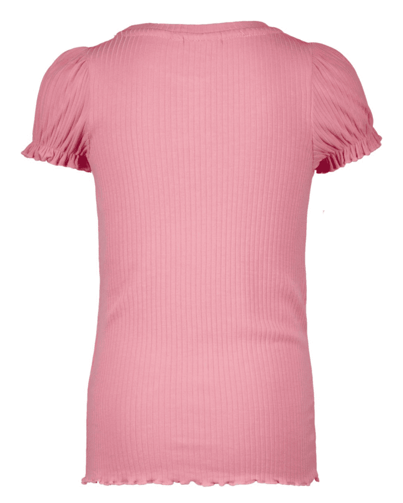 Flo girls solid rib ss tee with button closure - Like Flo