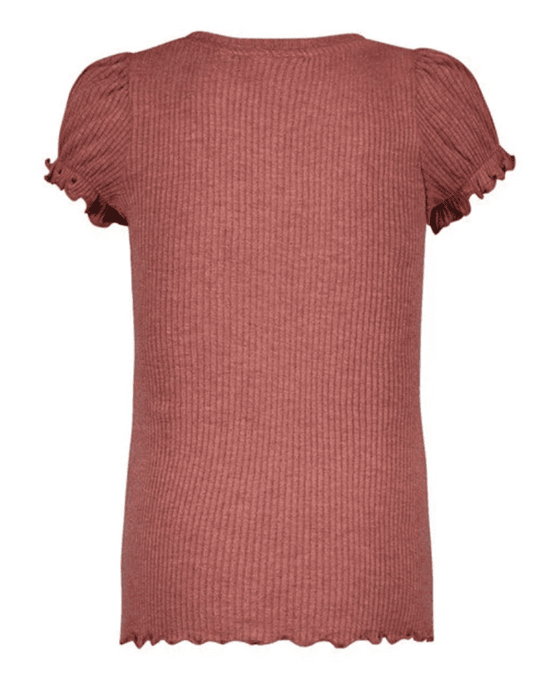 Flo girls solid rib ss tee with button closure - Like Flo