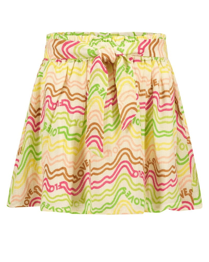 Flo girls fancy woven rainbow skirt with belt - Like Flo