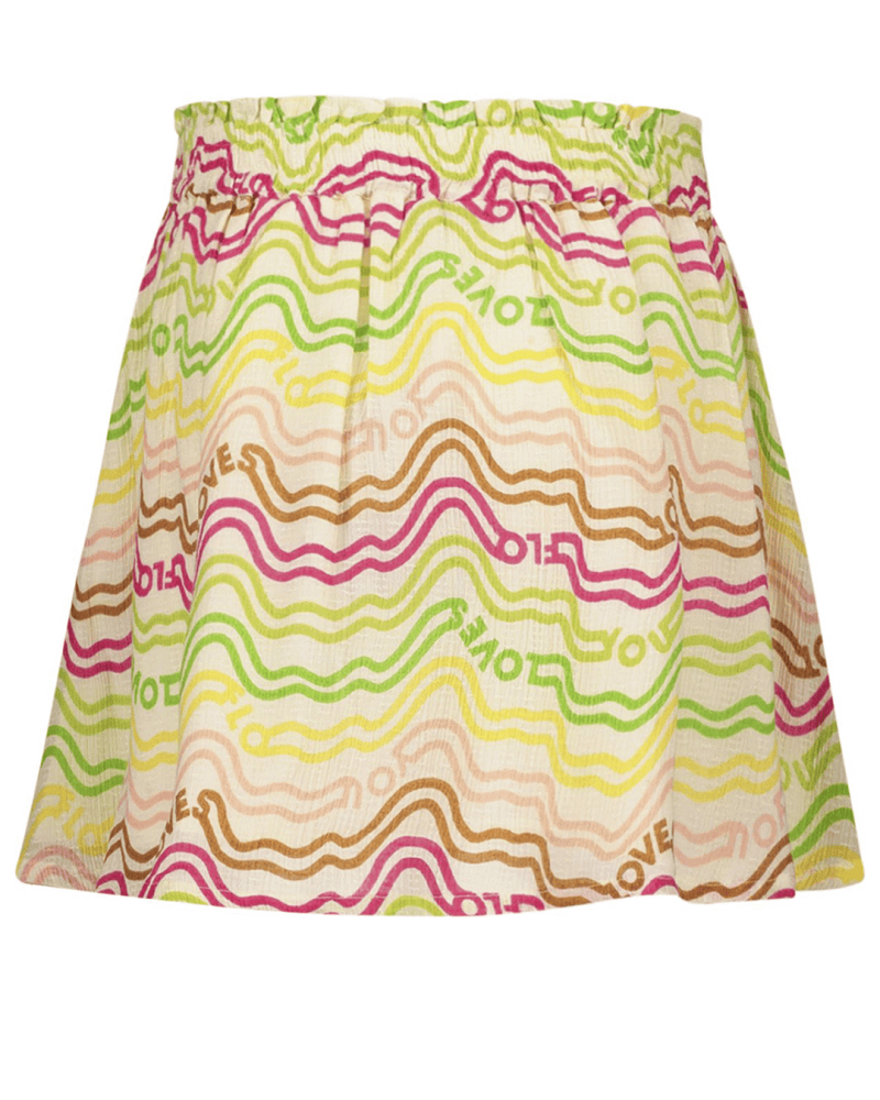 Flo girls fancy woven rainbow skirt with belt - Like Flo