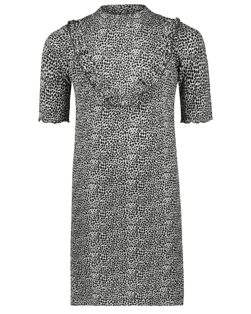 Flo girls fancy rib AOP ruffle dress - Like Flo