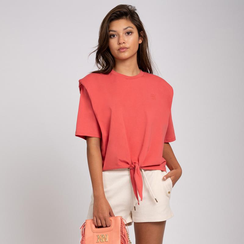 Padded Shoulder T-Shirt - NIK&NIK