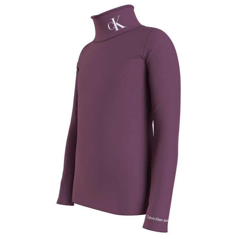 Monogram Longsleeve Roll Neck Top - Calvin Klein Kids
