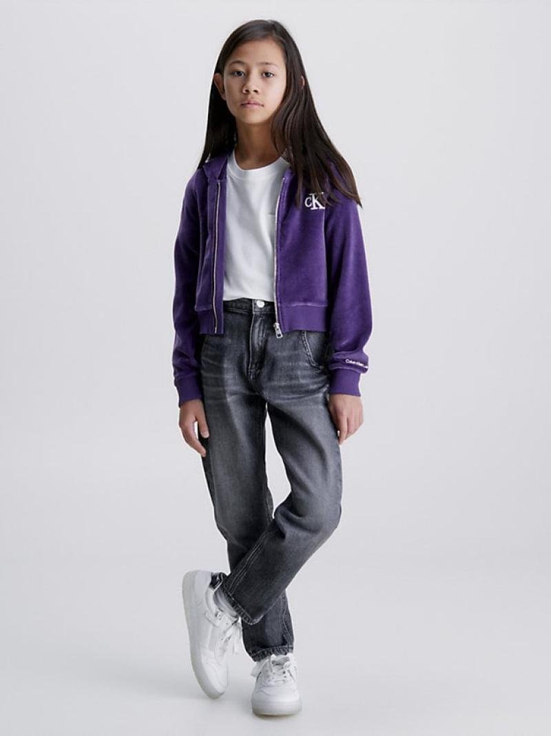 Velvet Monogram Zip Through - Calvin Klein Kids