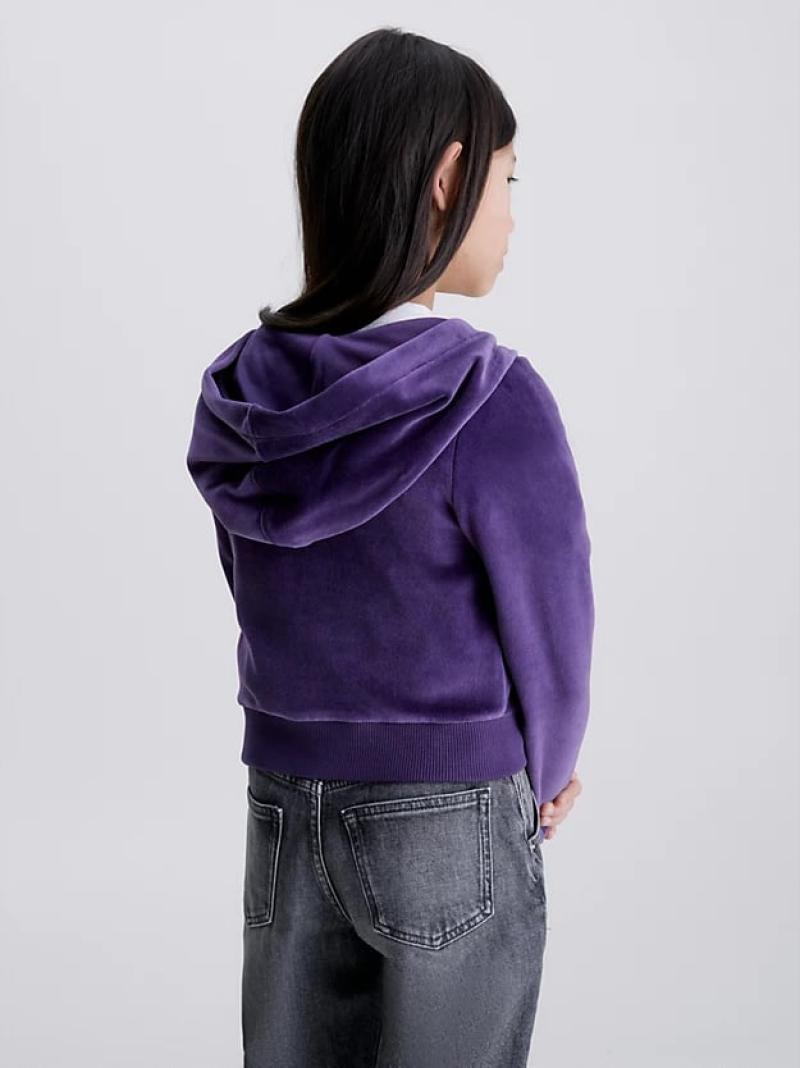 Velvet Monogram Zip Through - Calvin Klein Kids